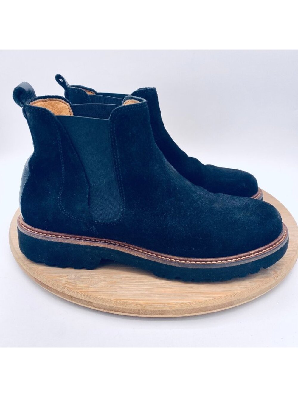 Samuel Hubbard Boots Womens 6 Black Suede Pull On Chelsea Ankle Booties